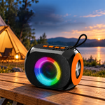 AEMAI BM26 portable Bluetooth speaker with RGB ring light and orange passive radiator - view 2