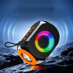 AEMAI BM26 portable Bluetooth speaker with RGB ring light and orange passive radiator - view 6