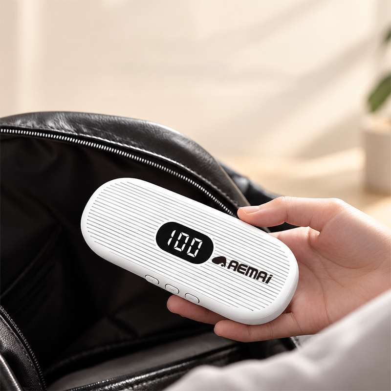 AEMAI BM45 white oval bedside Bluetooth speaker with digital battery display