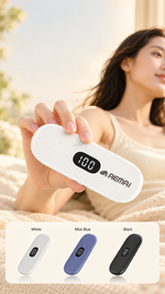 AEMAI BM45 white oval bedside Bluetooth speaker with digital battery display - detailed view 5