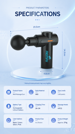 Mini deep tissue massage gun with AEMAI branding - detailed view 1