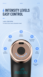 Mini deep tissue massage gun with AEMAI branding - detailed view 3