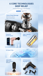 Mini deep tissue massage gun with AEMAI branding - detailed view 6