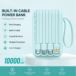 AEMAI CD167 10000mAh power bank with 4-in-1 built-in cables mint green - view 3