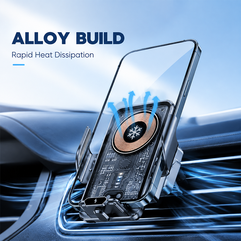 AEMAI CW15 car wireless charging phone mount alloy build rapid cooling