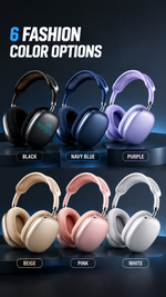 AEMAI EJ43 over-ear wireless headphones all-day comfort plush cushions black - detailed view 1