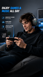 AEMAI EJ43 over-ear wireless headphones all-day comfort plush cushions black - detailed view 3
