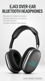AEMAI EJ43 over-ear wireless headphones all-day comfort plush cushions black - detailed view 5