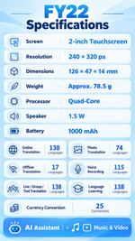 AEMAI FY22 handheld translator with pronunciation practice scoring and built-in speaker - detailed view 6