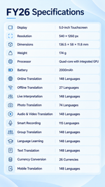 AEMAI FY26 handheld two-way voice translator with dual language screen and three buttons - detailed view 6