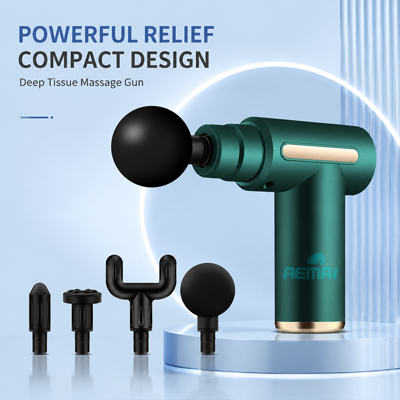 AEMAI JMQ41 mini deep tissue massage gun compact 4 massage heads