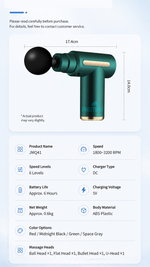 AEMAI JMQ41 mini deep tissue massage gun compact 4 massage heads - detailed view 1
