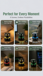 RGB ambient light speaker with AEMAI branding - detailed view 1