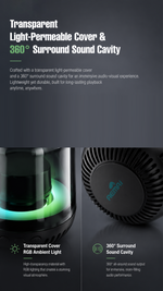 RGB ambient light speaker with AEMAI branding - detailed view 2