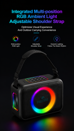 AEMAI LY425 portable Bluetooth speaker RGB ambient light shoulder strap - detailed view 2