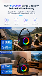 AEMAI LY425 portable Bluetooth speaker RGB ambient light shoulder strap - detailed view 3