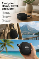 AEMAI mini speaker ready for home travel and more daily listening weekend trips flexible placement three scenes