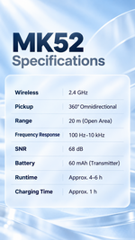 AEMAI MK52 Wireless Lavalier Microphone - view 12