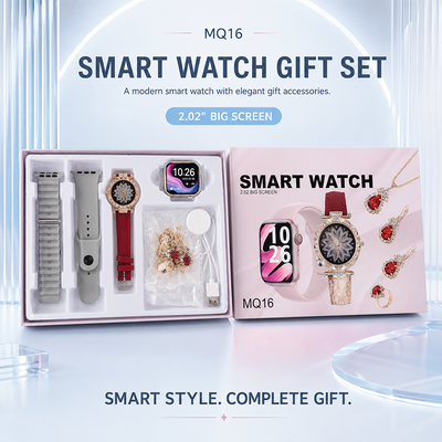 AEMAI MQ16 Smart Watch Bundle - 2.02-Inch Screen, Dual Straps