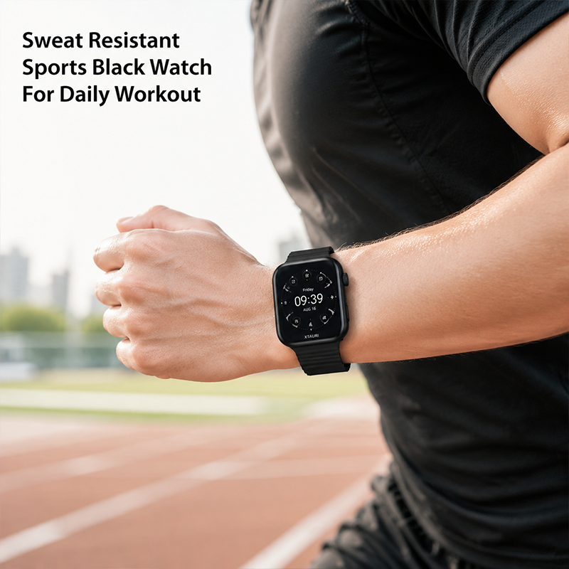 Health tracking smart watch with AEMAI branding