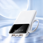 AEMAI PD101 white power bank with built-in lanyard and segmented battery display