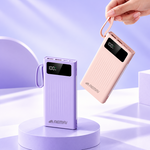 AEMAI PD126 power bank with four built-in charging cables in pink and purple - view 2