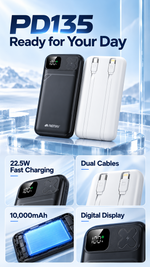 AEMAI PD135 magnetic power bank with clover charging pad and built-in cables - detailed view 3