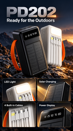 AEMAI PD202 white power bank with built-in AC plug and built-in charging cables - detailed view 4