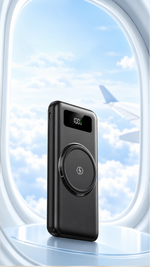 AEMAI PD29 black magnetic wireless power bank with digital display airline friendly - detailed view 1