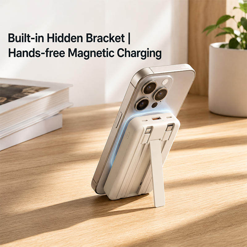 Portable power bank magnetic with AEMAI branding