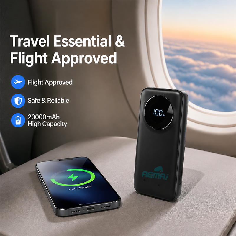Portable power bank 20000mah with AEMAI branding