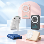 AEMAI PD6 pink magnetic wireless power bank with fold-out kickstand