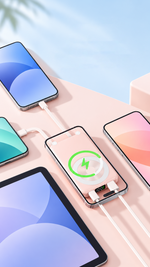 AEMAI PD6 pink magnetic wireless power bank with fold-out kickstand - detailed view 3