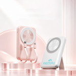 AEMAI PD6 pink magnetic wireless power bank with fold-out kickstand - view 3