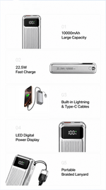 Portable power bank 10000mah with AEMAI branding - detailed view 1
