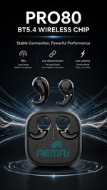 Wireless stereo earbuds with AEMAI branding - detailed view 2