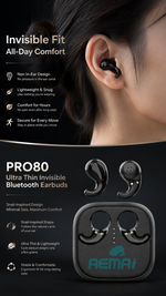 Wireless stereo earbuds with AEMAI branding - detailed view 3