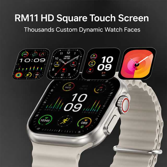 AEMAI RM11 HD Smart Watch - HD Square Touch, Silver Case