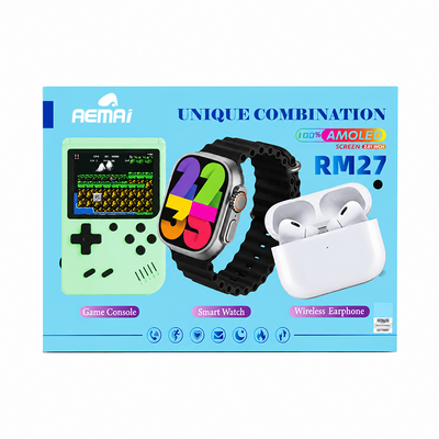 AEMAI RM27 Smart Watch Bundle - 2.01-Inch AMOLED Display