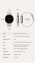 Health tracking smart watch with AEMAI branding - detailed view 6