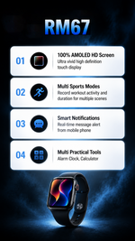 Health tracking smart watch with AEMAI branding - detailed view 4