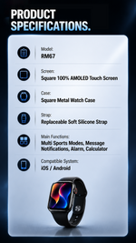 Health tracking smart watch with AEMAI branding - detailed view 6