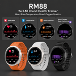 Health tracking smart watch with AEMAI branding