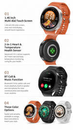 Health tracking smart watch with AEMAI branding - detailed view 4