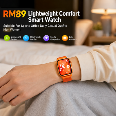 AEMAI RM89 Lightweight Smart Watch - Square, Orange Case