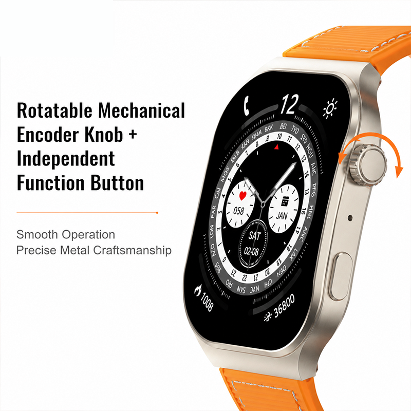 Health tracking smart watch with AEMAI branding