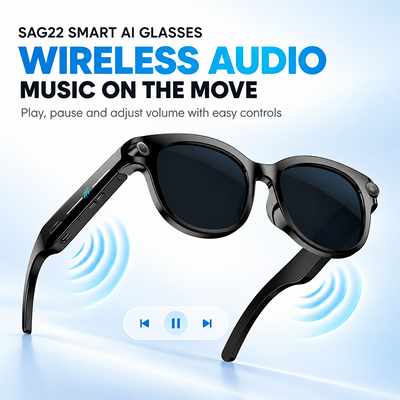 AEMAI SAG22 Smart Glasses - Open-ear audio, AI features