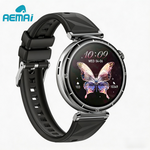 AEMAI smart watch strap detail diamond pattern silicone band metal buckle lugs black sporty design
