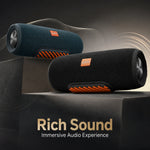AEMAI portable speaker rich sound immersive audio experience with deep bass and clear stereo quality black and deep blue speakers