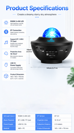 AEMAI TJ56 Bluetooth starry sky projector light romantic bedroom atmosphere - detailed view 6